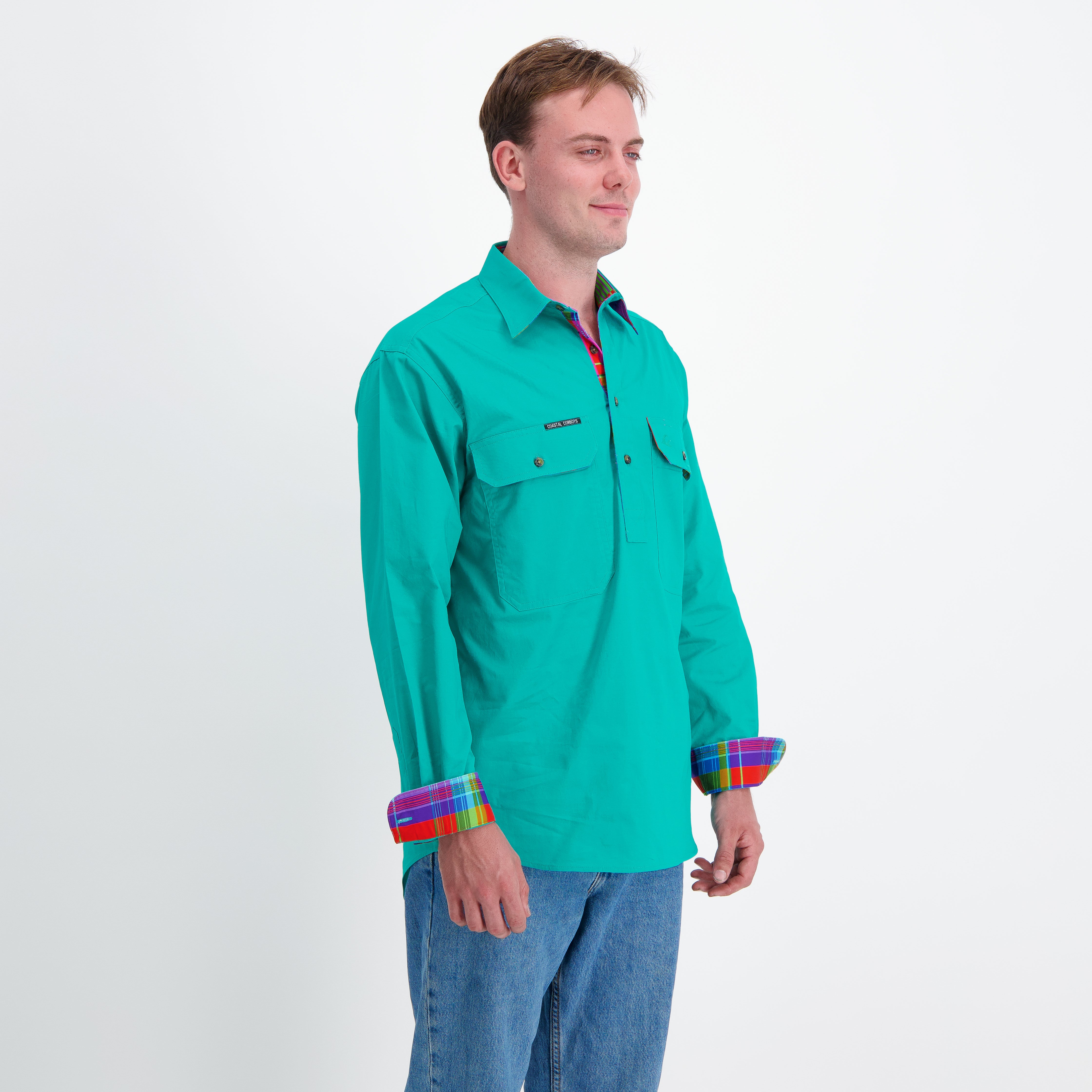 Telegraph Mens Half Button Workshirt