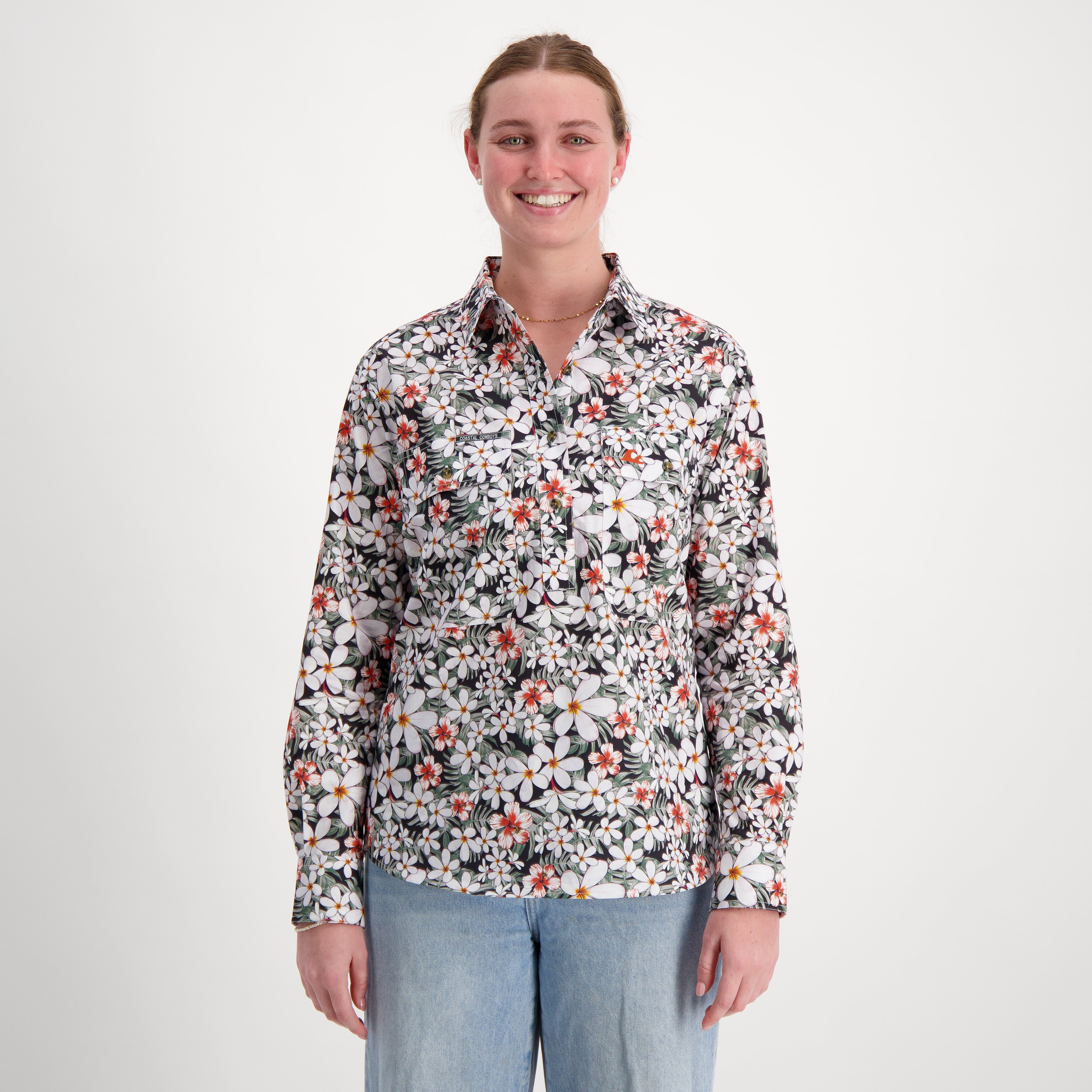 Frangipani Women's Half Button Workshirt