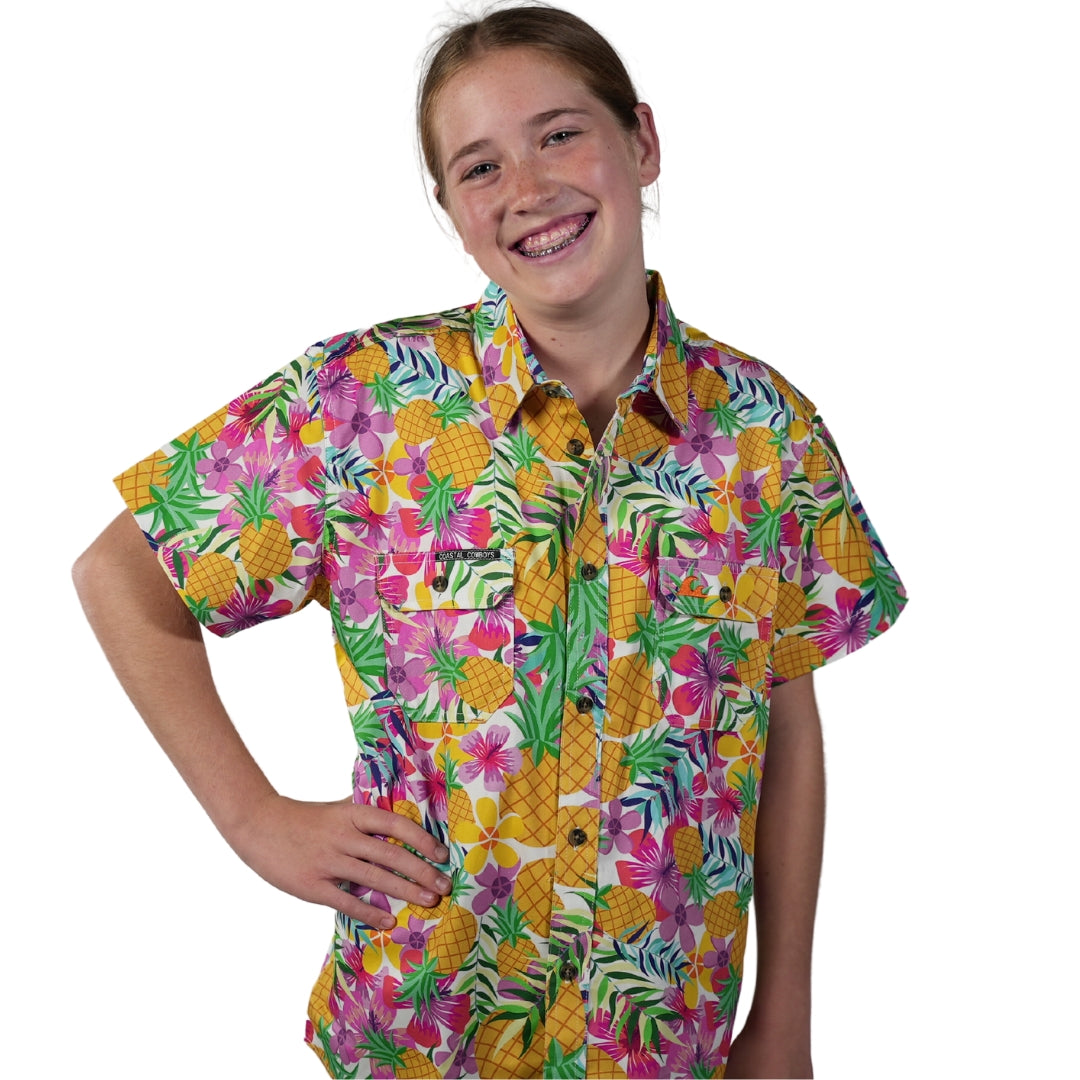 Kids Printed Work Shirts | Pineapple Print Shirts | Coastal Cowboys