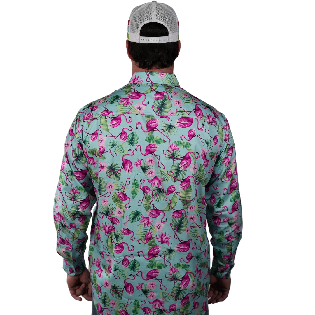 Men's Flamingo Workshirt | Men's Button up Shirt | Coastal Cowboys