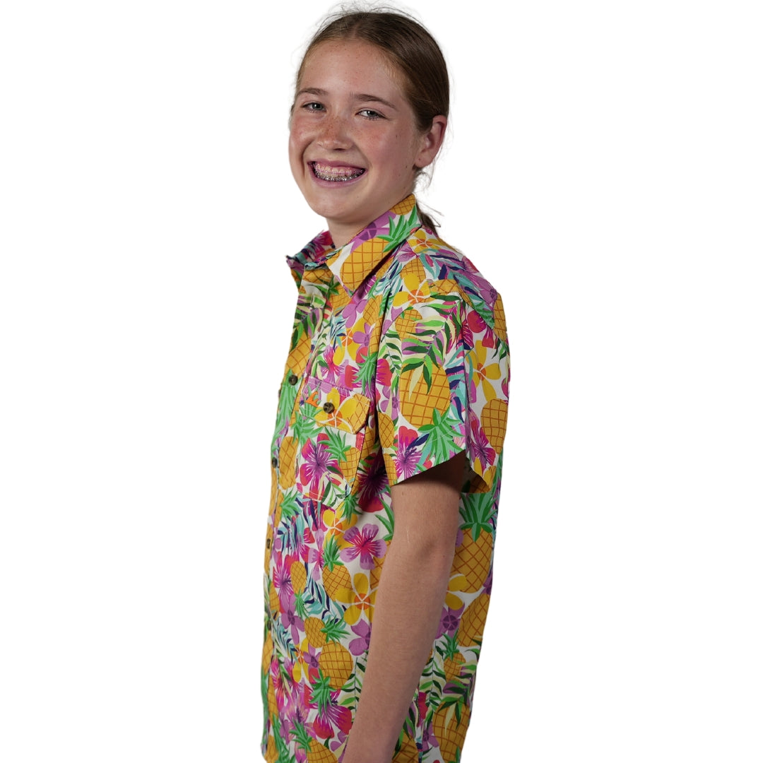 Kids Printed Work Shirts | Pineapple Print Shirts | Coastal Cowboys