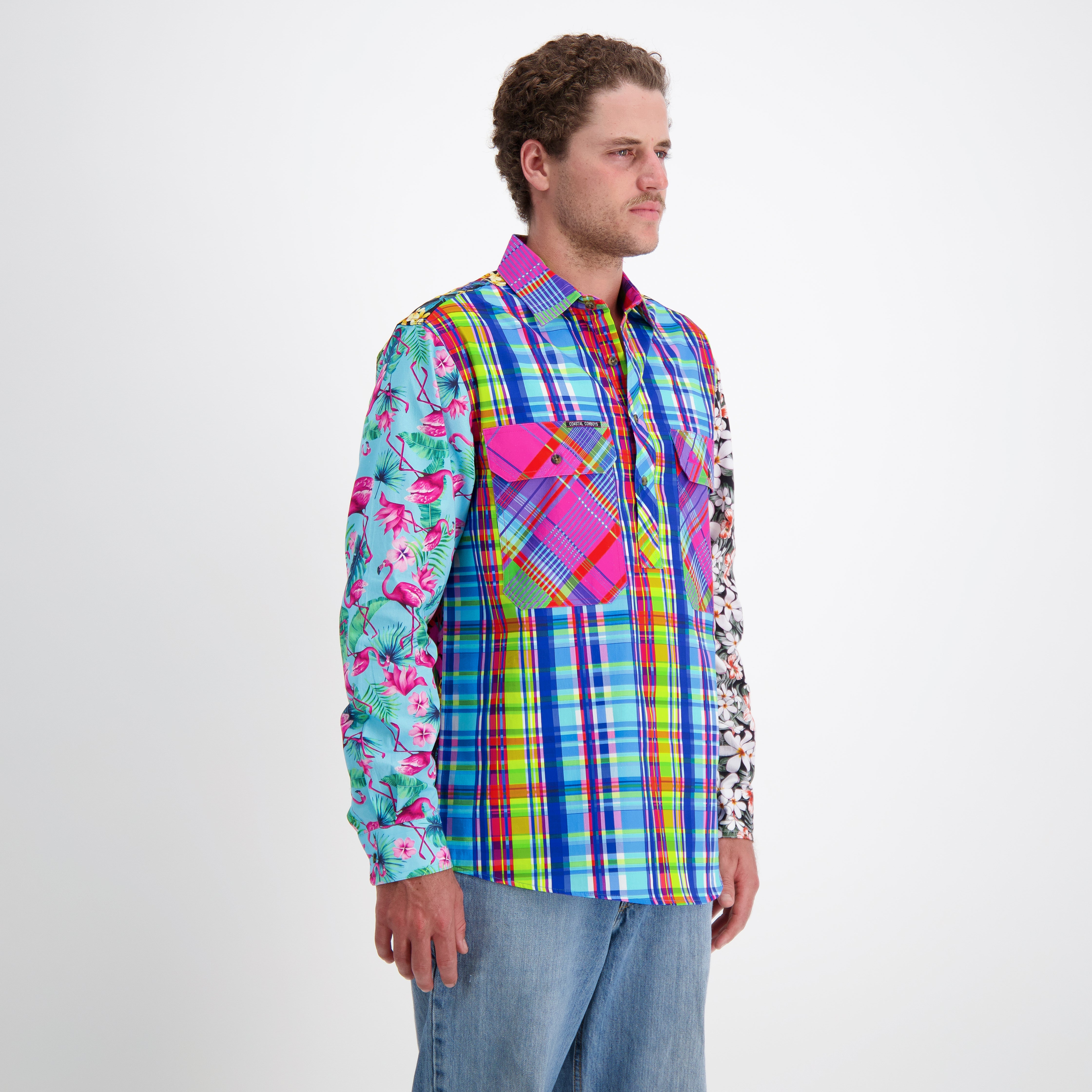 Jungle Mens Half Button Workshirt