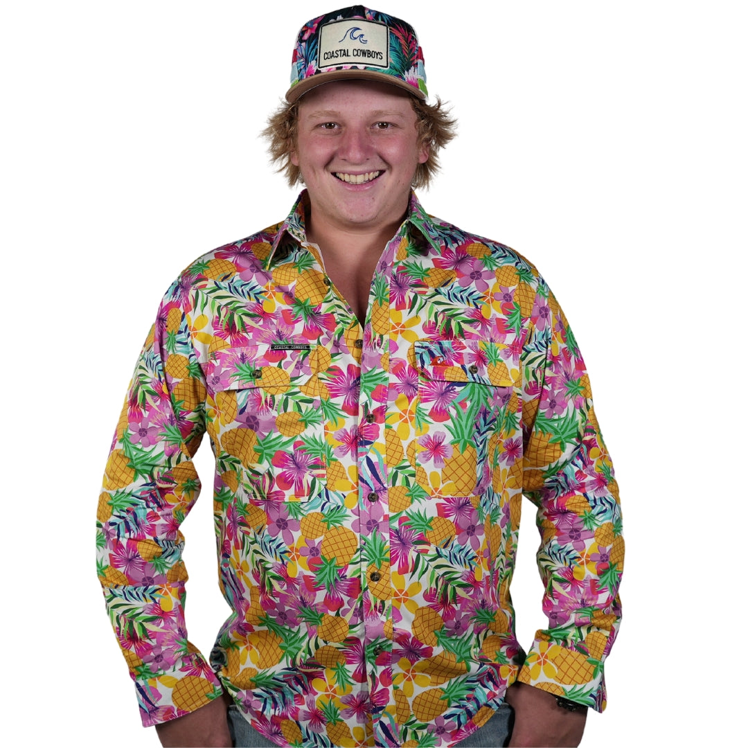 Men's Pineapple Work Shirt | Button up Work Shirt | Coastal Cowboys