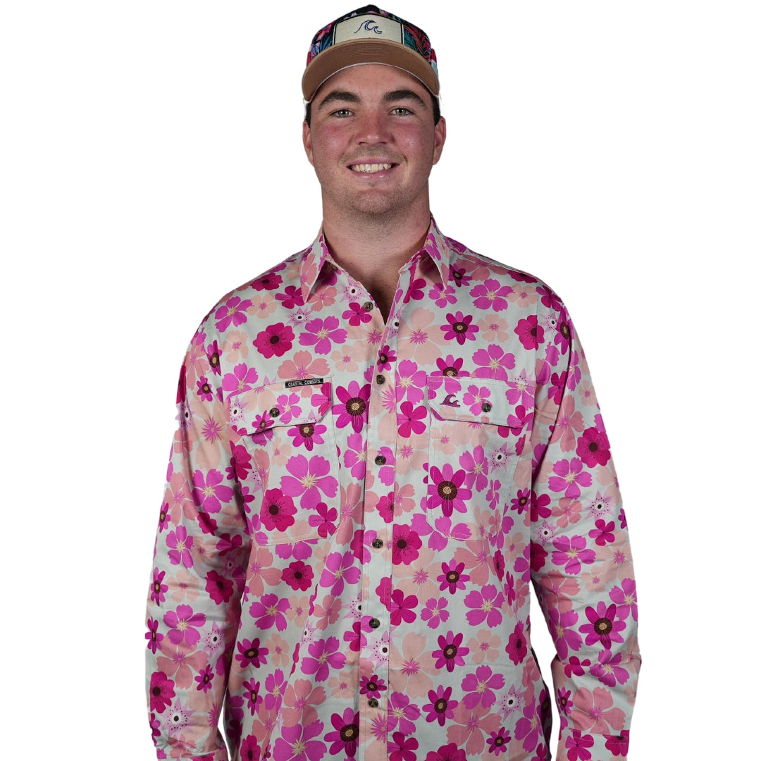 Men's Floral Work Shirt | Cotton Twill Work Shirt | Coastal Cowboys