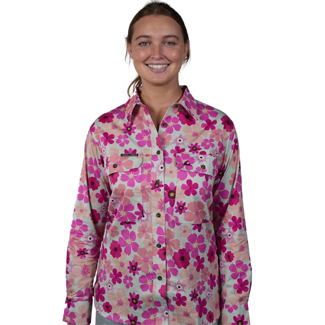 Women’s Floral Work Shirt Floral Print Shirts Coastal Cowboys