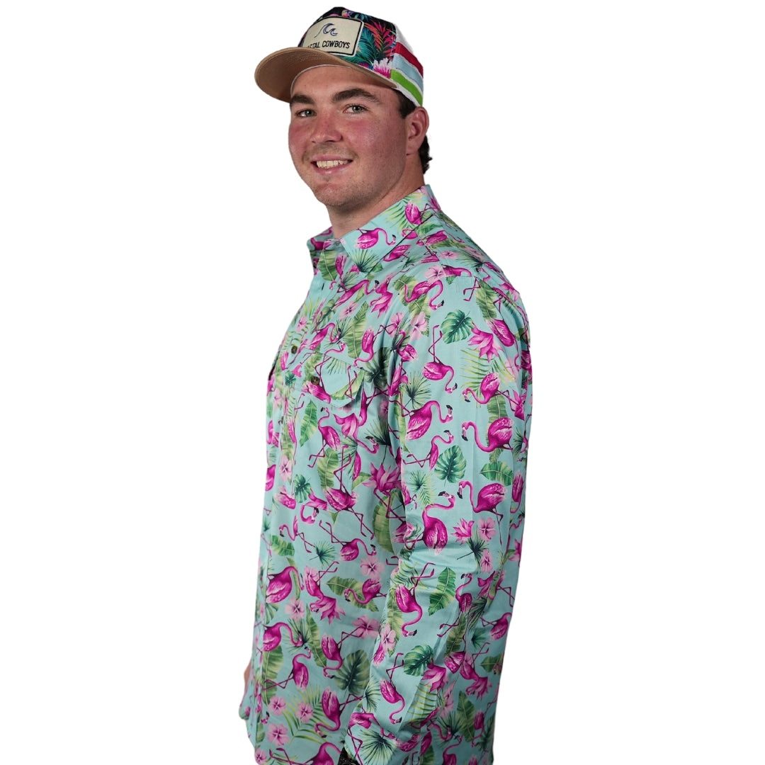 Men's Flamingo Workshirt | Men's Button up Shirt | Coastal Cowboys